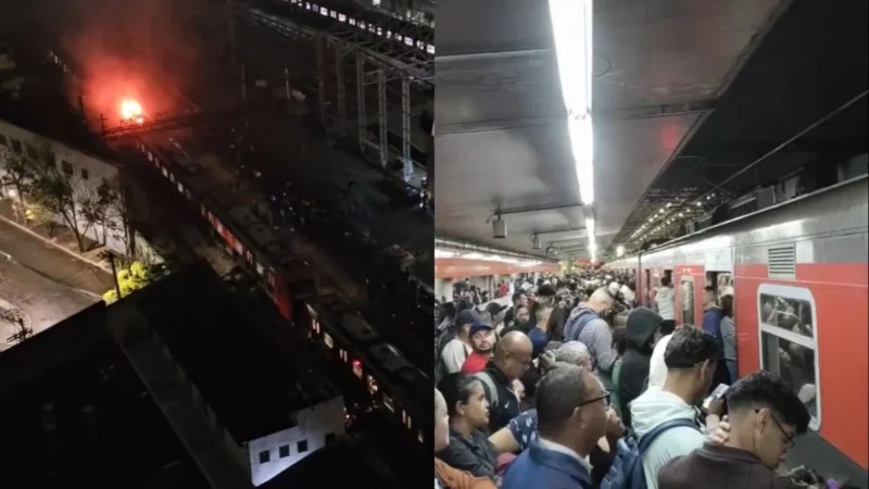 Incêndio em trem na estação Bresser-Mooca gera caos no transporte de SP nesta quinta (23)
