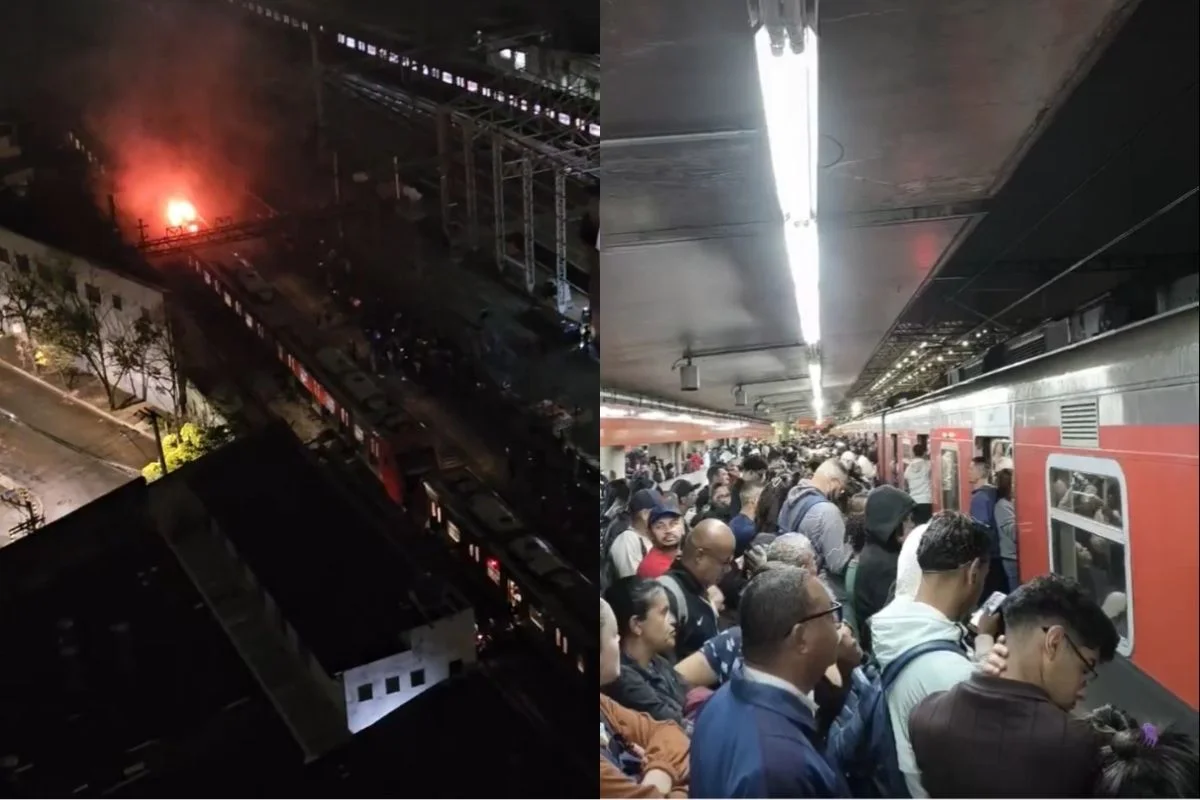 Incêndio em trem na estação Bresser-Mooca gera caos no transporte de SP nesta quinta (23)
